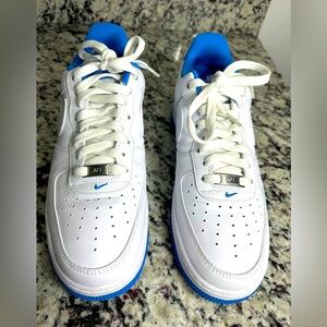 Nike Air Force 1 ‘07 Whte Light Photo Blue- Mens Size 10
